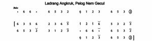 Notasi Ladrang Angkruk Pelog 6