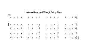 Notasi Ladrang Semburat Wangi Pelog 6