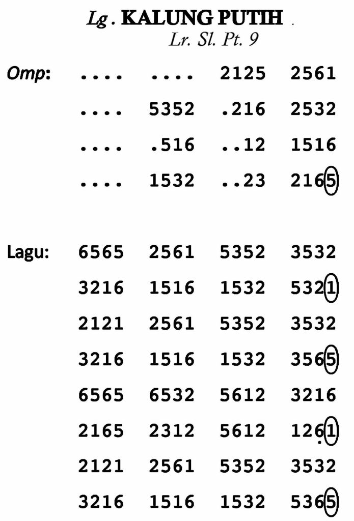 Notasi Kalung Putih Sl. 9