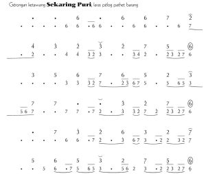 Notasi Gerongan Sekaring Puri Pelog Barang