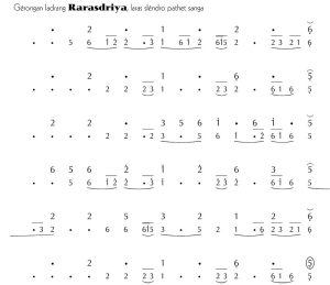 Notasi Gerongan Rarasdriya Slendro 9