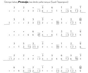 Notasi Gerongan Prasaja Slendro Manyura