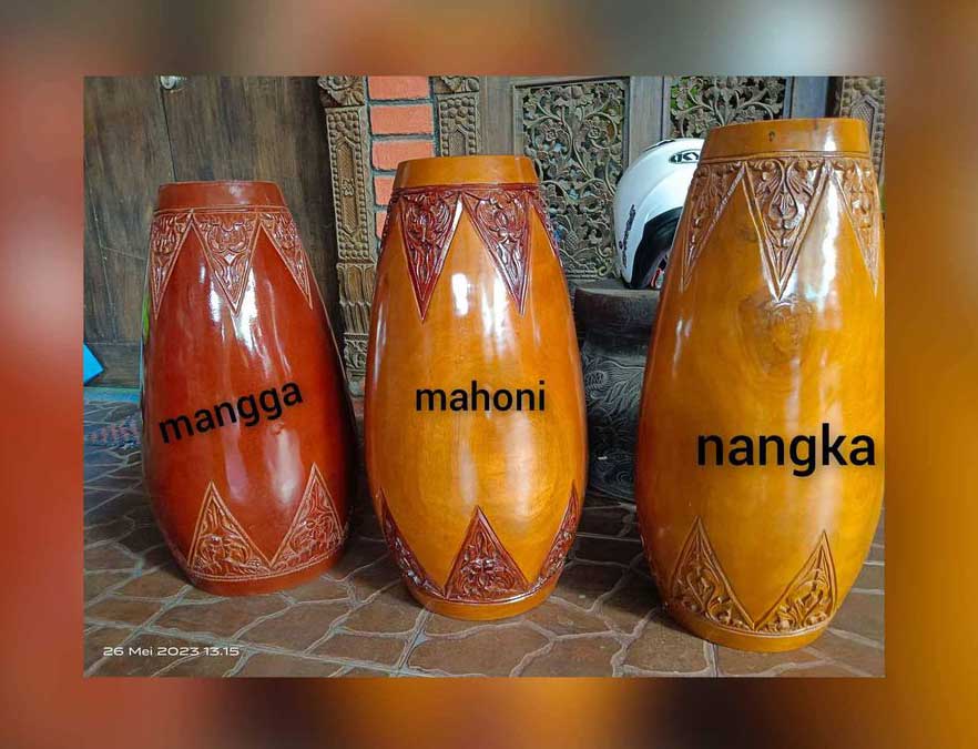 bathang kendhang kayu mangga, mahoni, dan nangka